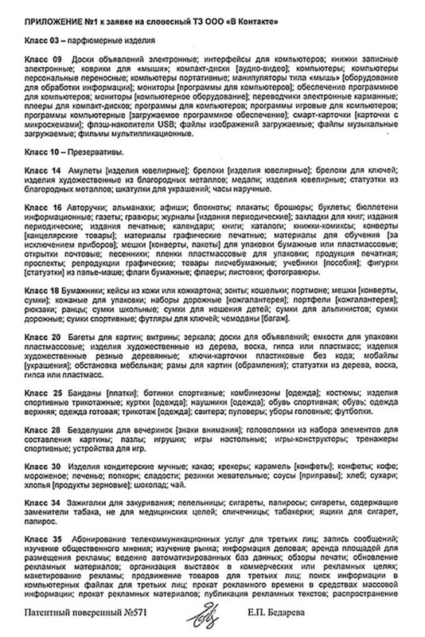 Павел Дуров, Вконтакте, торговая марка, ВКонтакте регистрирует торгову