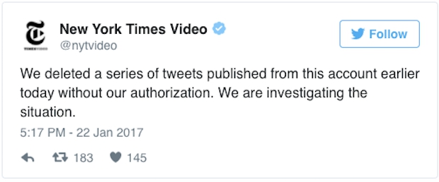 New York Times, Twitter, хакеры, OurMine, Дональд Трамп
