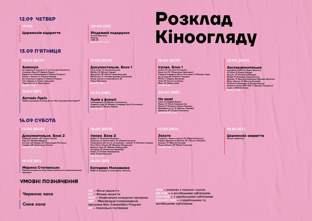 Кіноогляд Сучасного Українського Кіна, программа, жюри